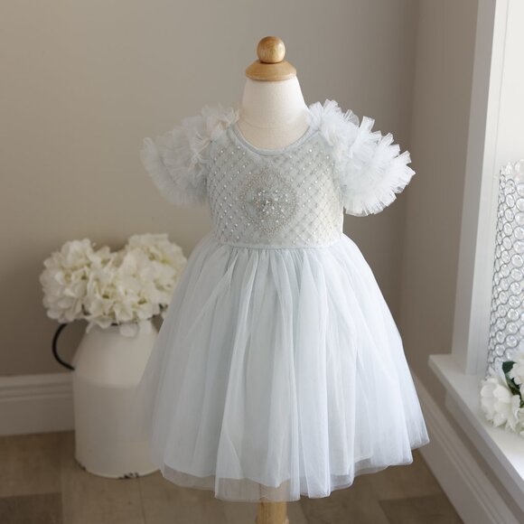 Tutu Du Monde Sea Holly Tulle Dress Icicle 18-24 Month Party Wedding Portrait - Picture 2 of 6